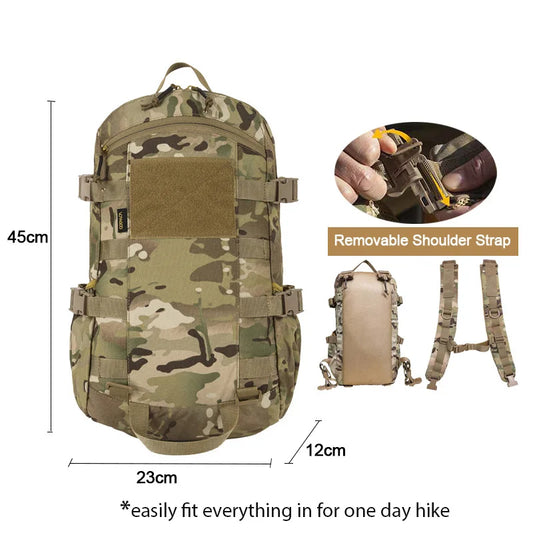 Tactical molle shoulder backpack removable straps outdoor use - product image