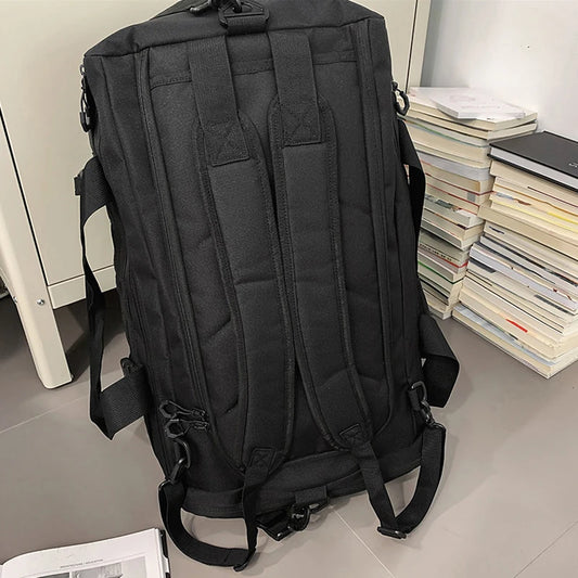 Tactical nylon gym duffel bag with shoe pocket and wet dry separation - product image