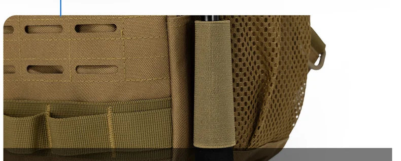 Tactical oxford chest bag large capacity molle system fishing rod holder - product image