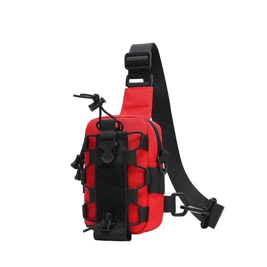 Tactical oxford sling chest bag water-resistant multi-pocket molle system - product image