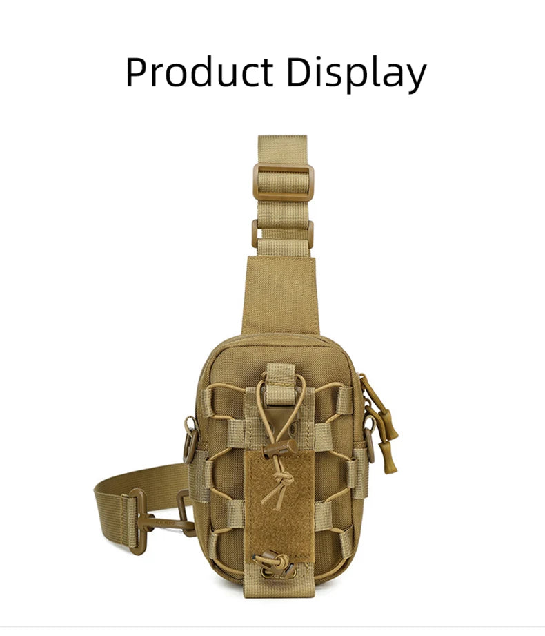Tactical oxford sling chest bag water-resistant multi-pocket molle system - product image