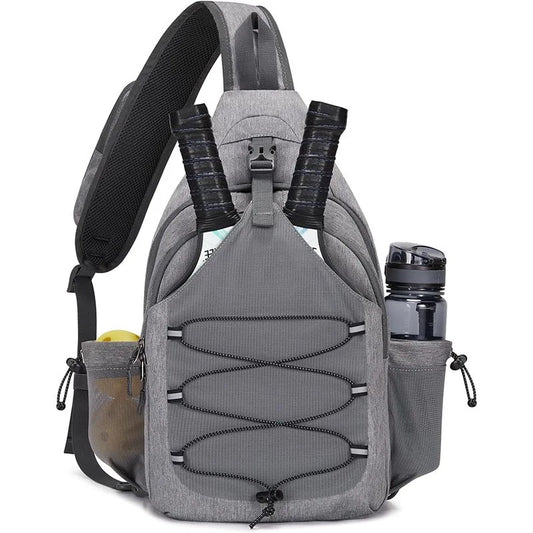 Tennis racket chest shoulder bag oxford multi-compartment adjustable strap - product image