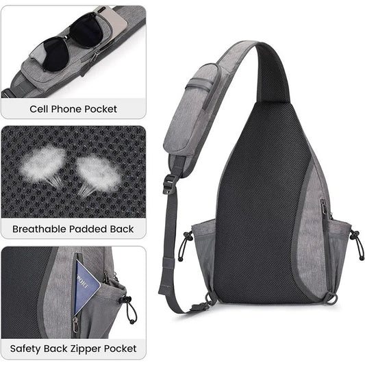 Tennis racket chest shoulder bag oxford multi-compartment adjustable strap - product image