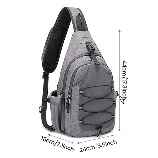 Tennis racket chest shoulder bag oxford multi-compartment adjustable strap - product image