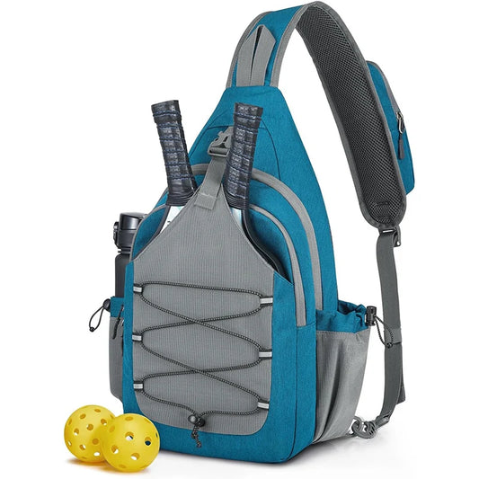 Tennis racket chest shoulder bag oxford multi-compartment adjustable strap - product image