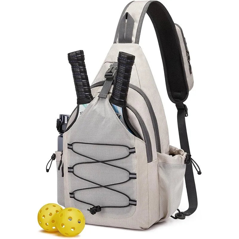 Tennis racket chest shoulder bag oxford multi-compartment adjustable strap - product image
