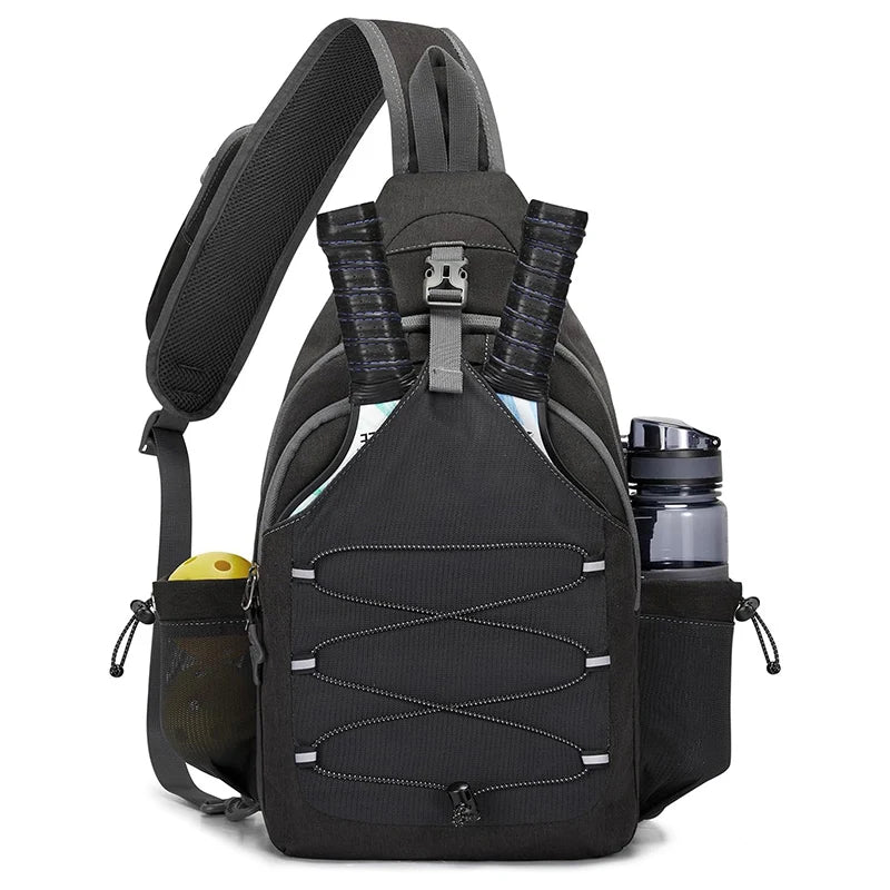 Tennis racket chest shoulder bag oxford multi-compartment adjustable strap - product image