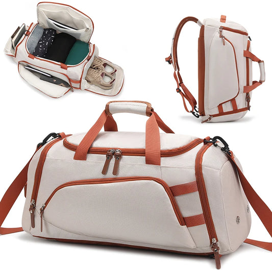 Terylene large capacity gym fitness backpack with shoe and laptop compartments - product image
