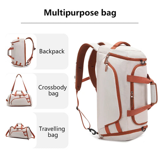 Terylene large capacity gym fitness backpack with shoe and laptop compartments - product image