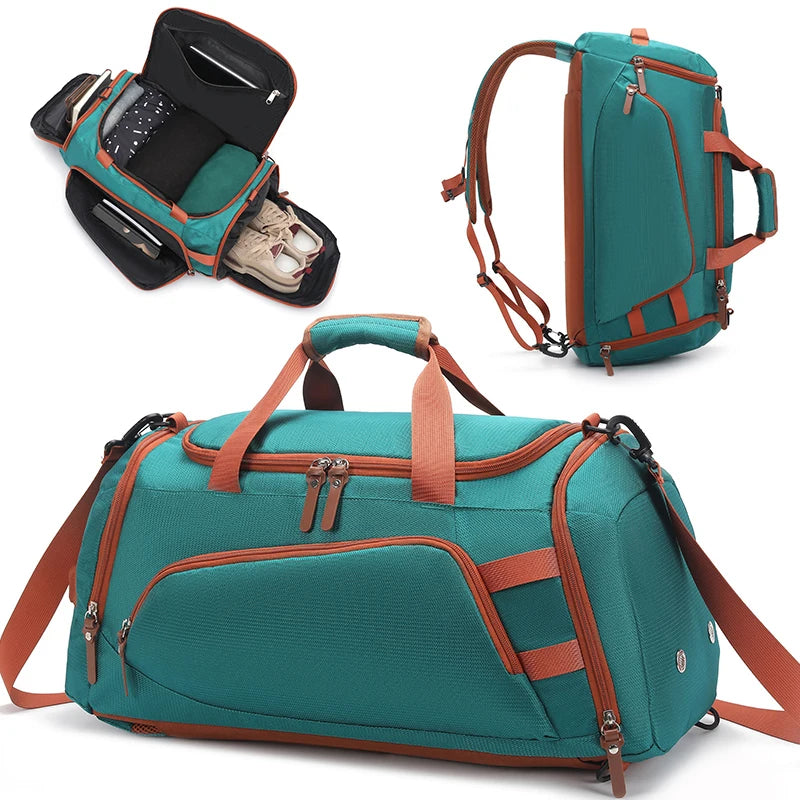 Terylene large capacity gym fitness backpack with shoe and laptop compartments - product image