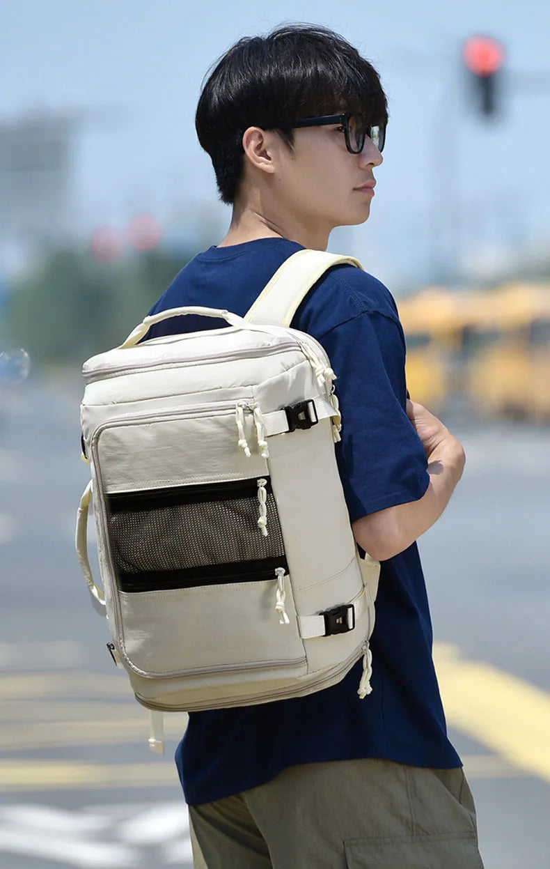 Terylene usb climbing backpack expandable shoe laptop compartments - product image