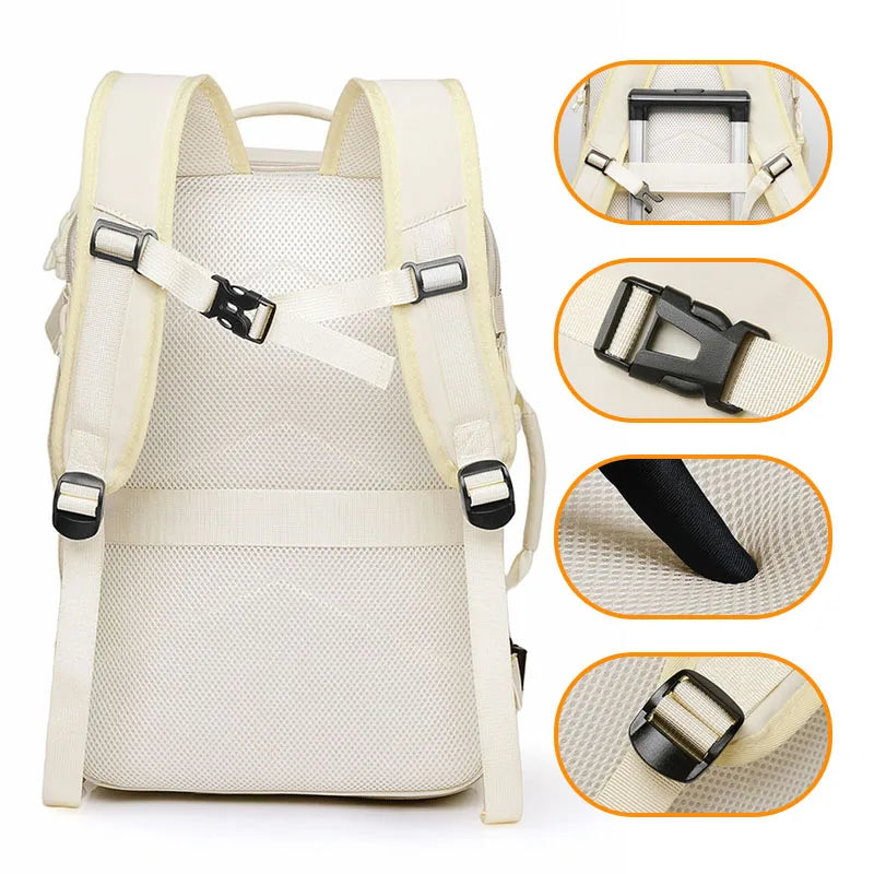 Terylene usb climbing backpack expandable shoe laptop compartments - product image
