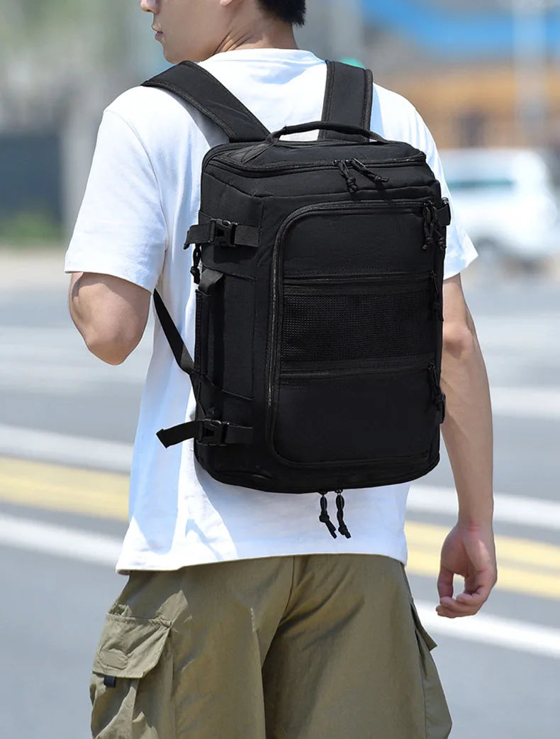 Terylene usb climbing backpack expandable shoe laptop compartments - product image