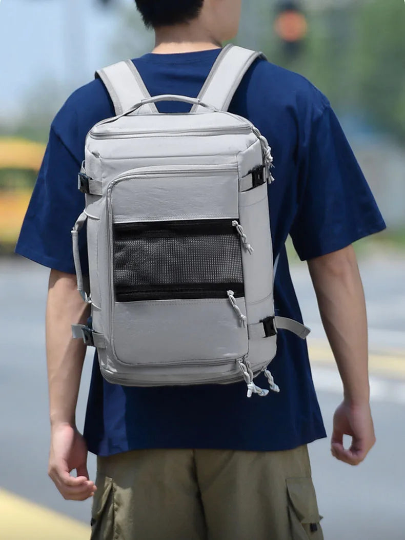 Terylene usb climbing backpack expandable shoe laptop compartments - product image