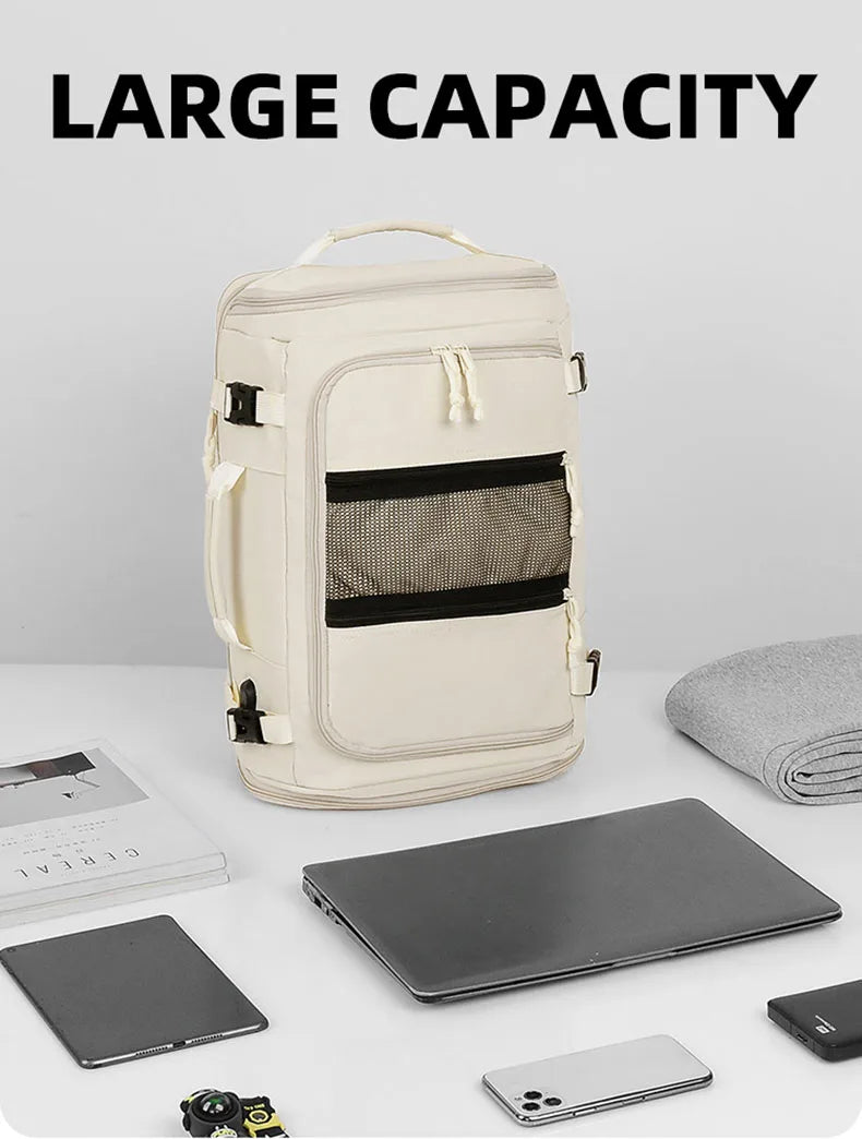 Terylene usb climbing backpack expandable shoe laptop compartments - product image
