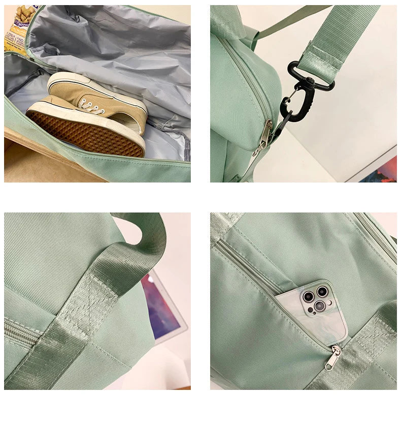 Three piece sports bag set with separate shoe compartment travel camping storage - product image