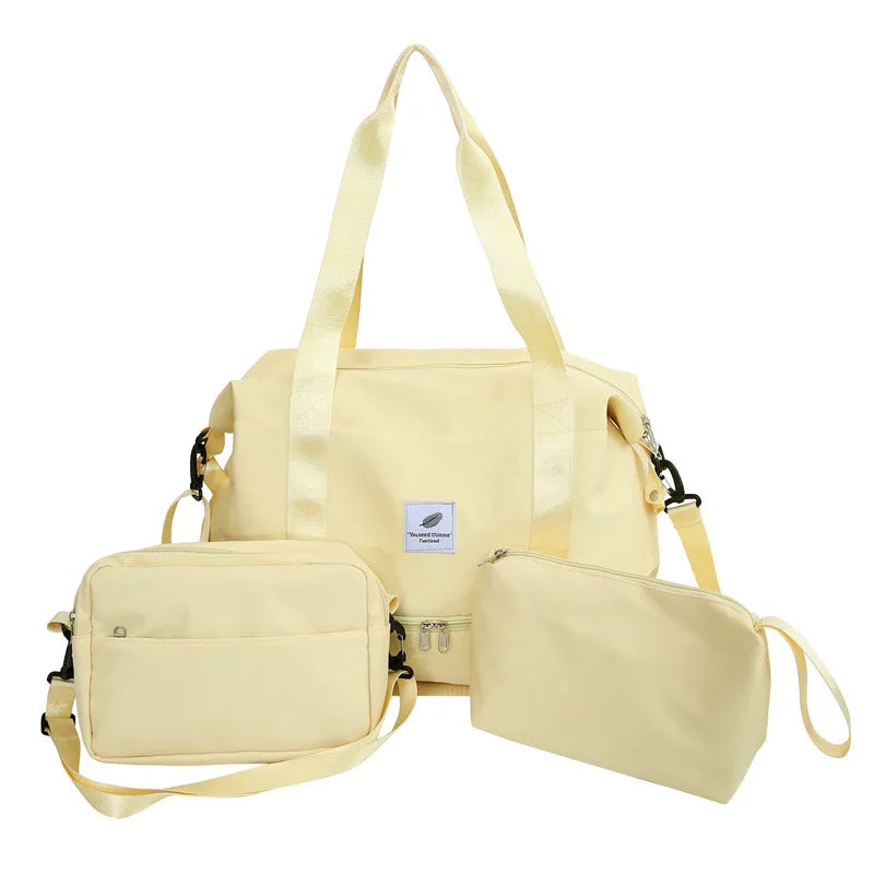 Three piece sports bag set with separate shoe compartment travel camping storage - product image