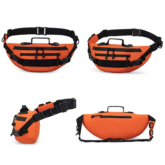 Unisex outdoor travel waist bag large capacity multi-layer storage nylon - product image