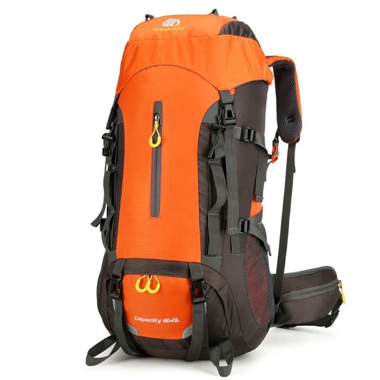 Waterproof 70l nylon camping backpack multi pockets breathable straps - product image