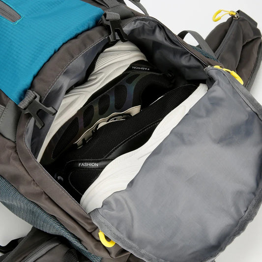 Waterproof 70l nylon camping backpack multi pockets breathable straps - product image