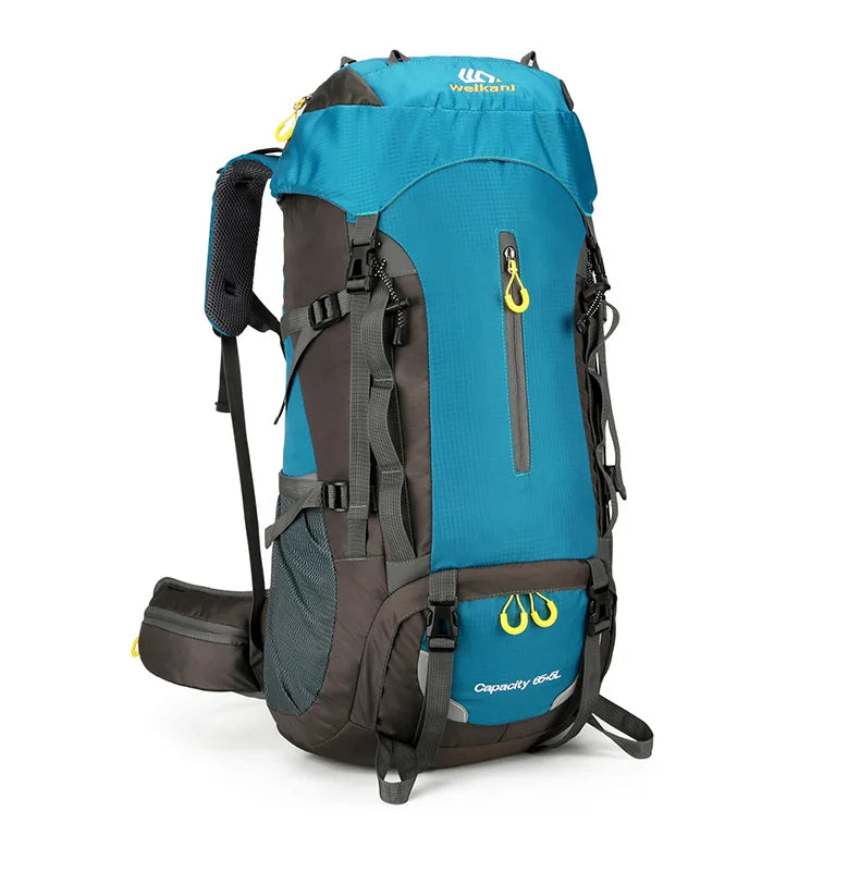 Waterproof 70l nylon camping backpack multi pockets breathable straps - product image