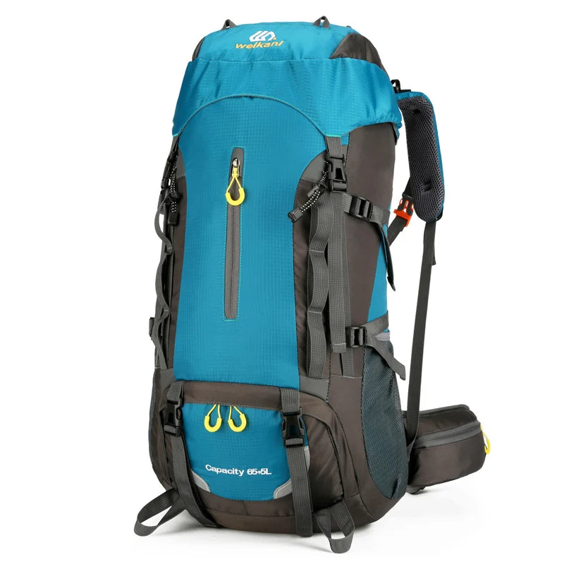 Waterproof 70l nylon camping backpack multi pockets breathable straps - product image