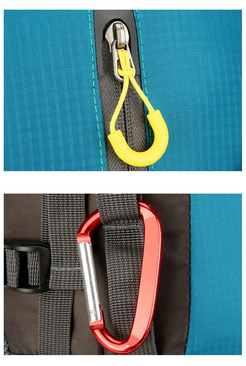 Waterproof 70l nylon camping backpack multi pockets breathable straps - product image
