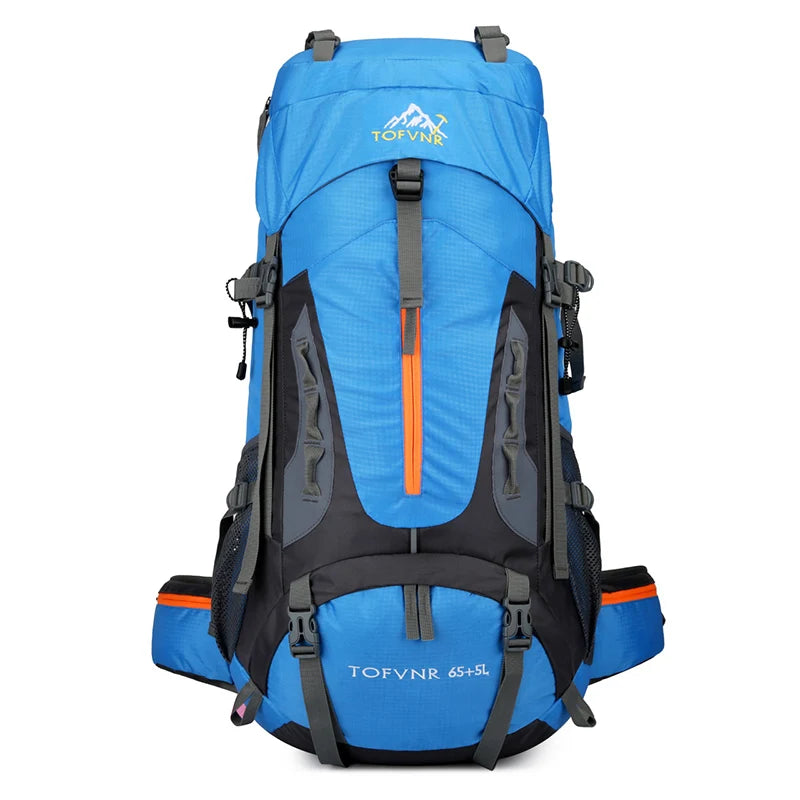 Waterproof 70l nylon hiking backpack multi compartments rain cover - product image