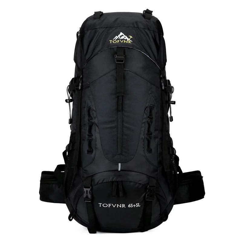 Waterproof 70l nylon hiking backpack multi compartments rain cover - product image
