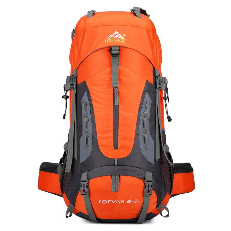 Waterproof 70l nylon hiking backpack multi compartments rain cover - product image