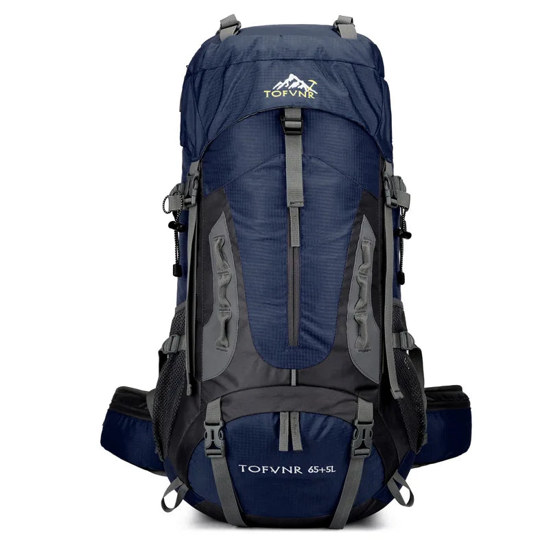 Waterproof 70l nylon hiking backpack multi compartments rain cover - product image