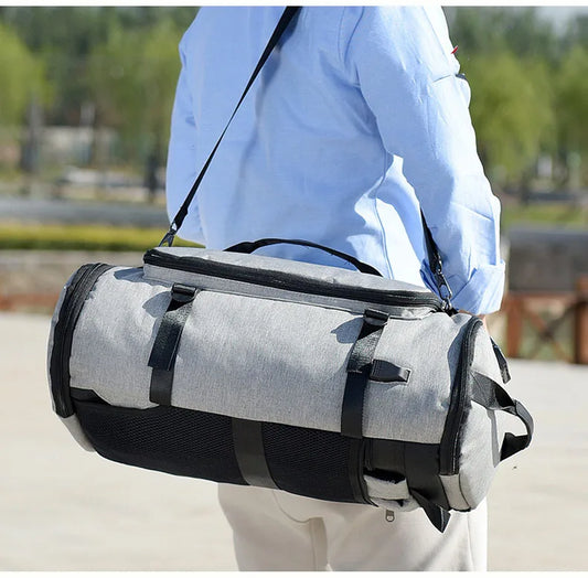 Waterproof nylon anti-theft gym backpack with usb port and shoe compartment - product image