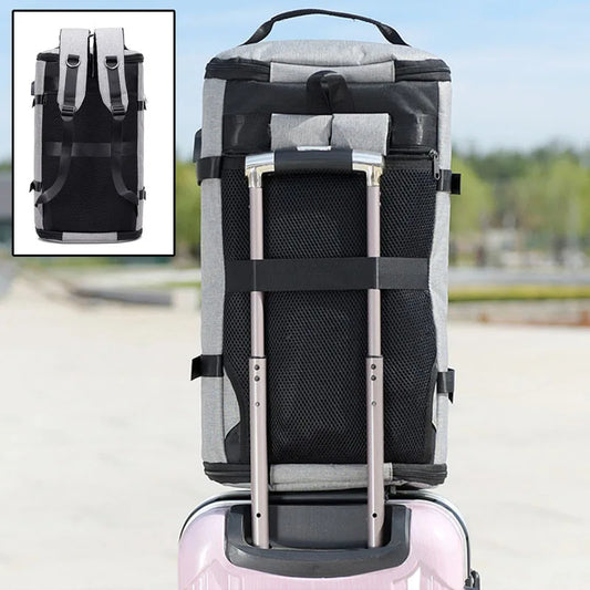 Waterproof nylon anti-theft gym backpack with usb port and shoe compartment - product image