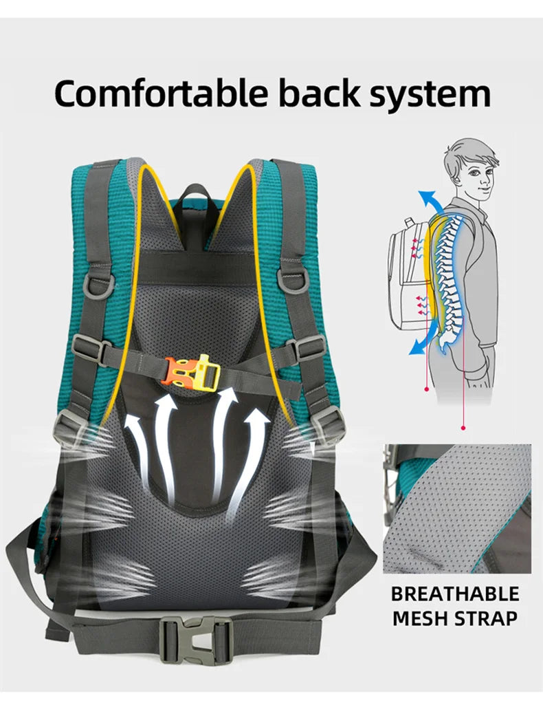 Waterproof nylon camping hiking trekking climbing shoulder bag with multi pockets - product image