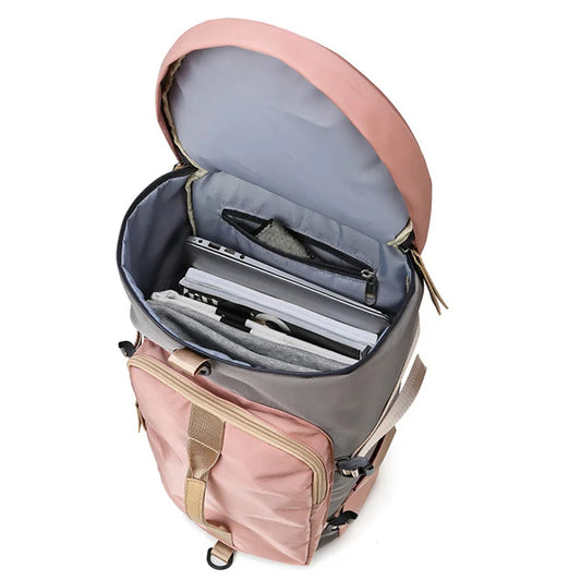 Waterproof nylon gym backpack with shoe pocket and multiple compartments - product image