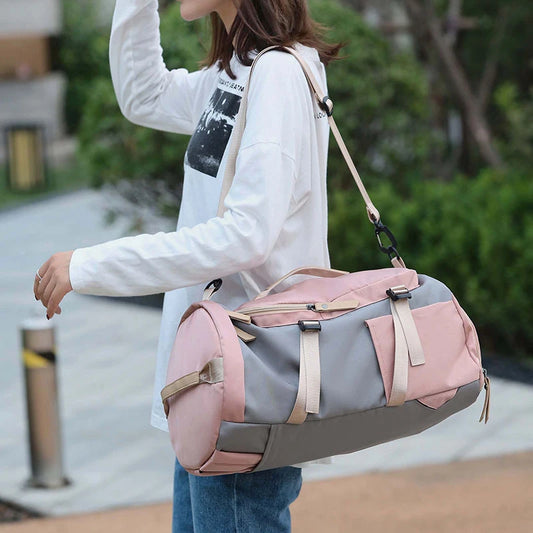 Waterproof nylon gym backpack with shoe pocket and multiple compartments - product image