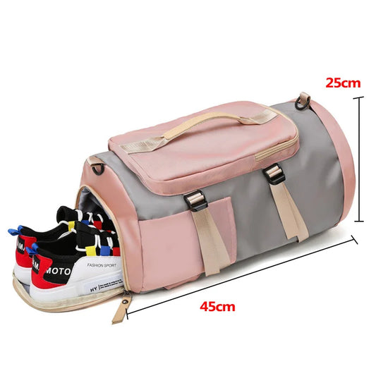 Waterproof nylon gym backpack with shoe pocket and multiple compartments - product image