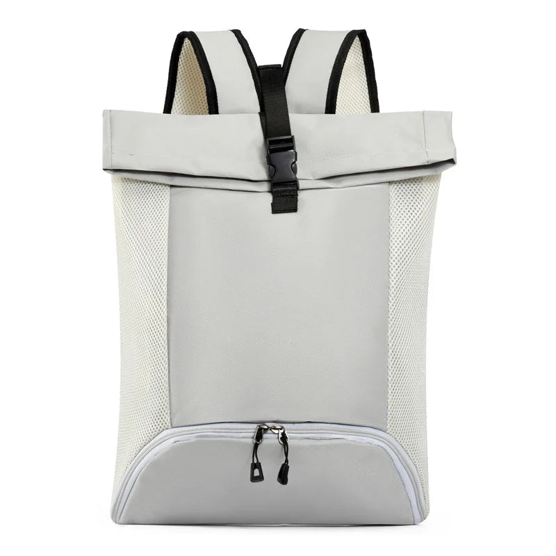 Waterproof nylon lightweight gym fitness backpack with shoes pocket and mesh straps - product image