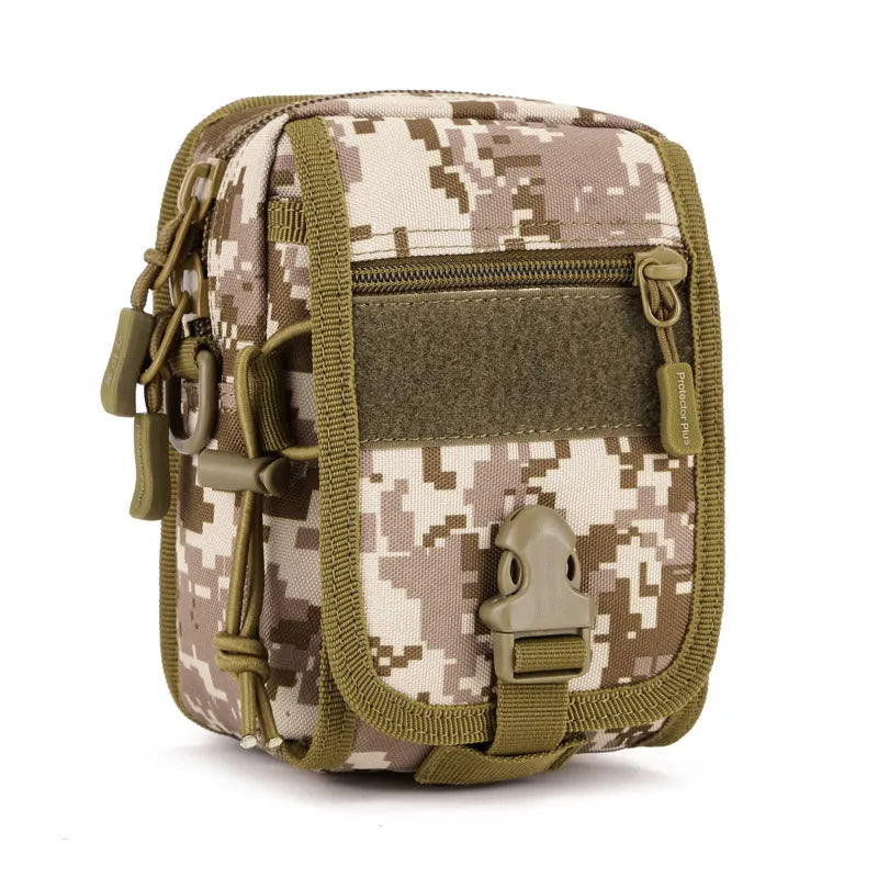 Waterproof nylon molle tactical waist pouch with shoulder strap - product image