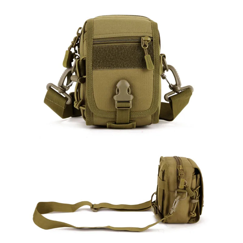 Waterproof nylon molle tactical waist pouch with shoulder strap - product image