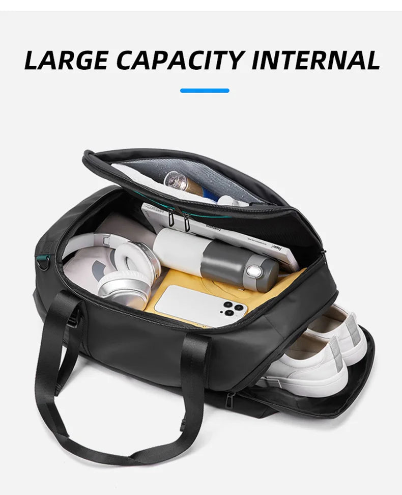 Waterproof nylon oxford multifunctional gym fitness backpack with shoes compartment - product image