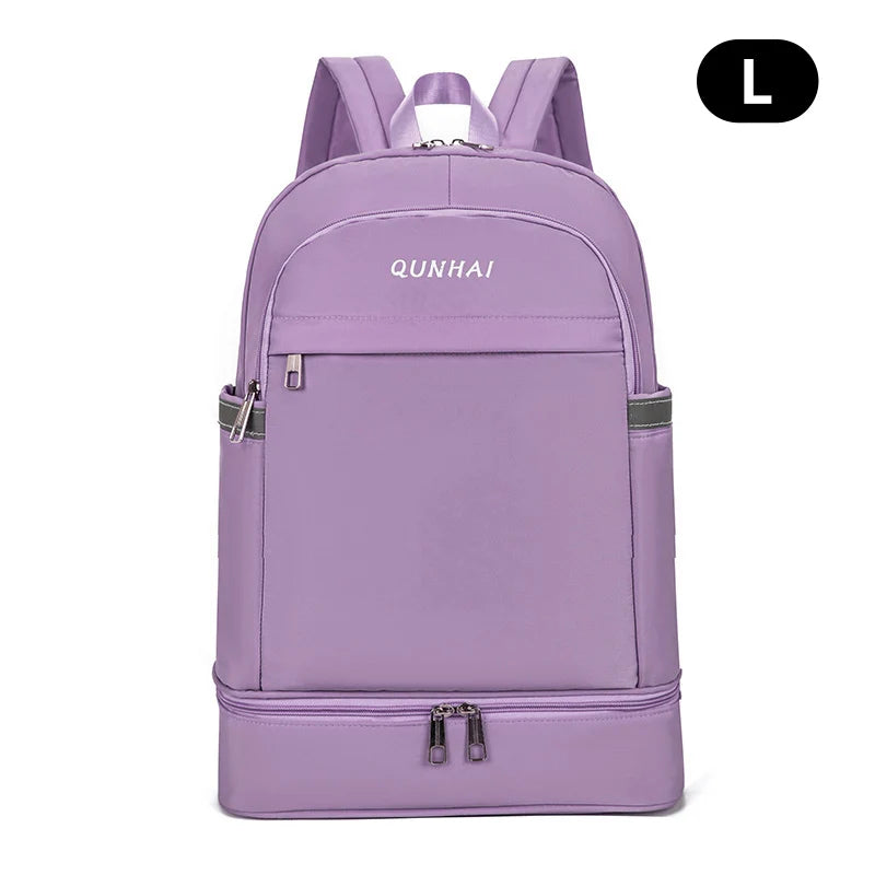 Waterproof oxford nylon gym backpack with shoes pocket and dry wet separation - product image