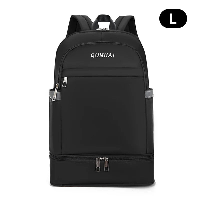 Waterproof oxford nylon gym backpack with shoes pocket and dry wet separation - product image