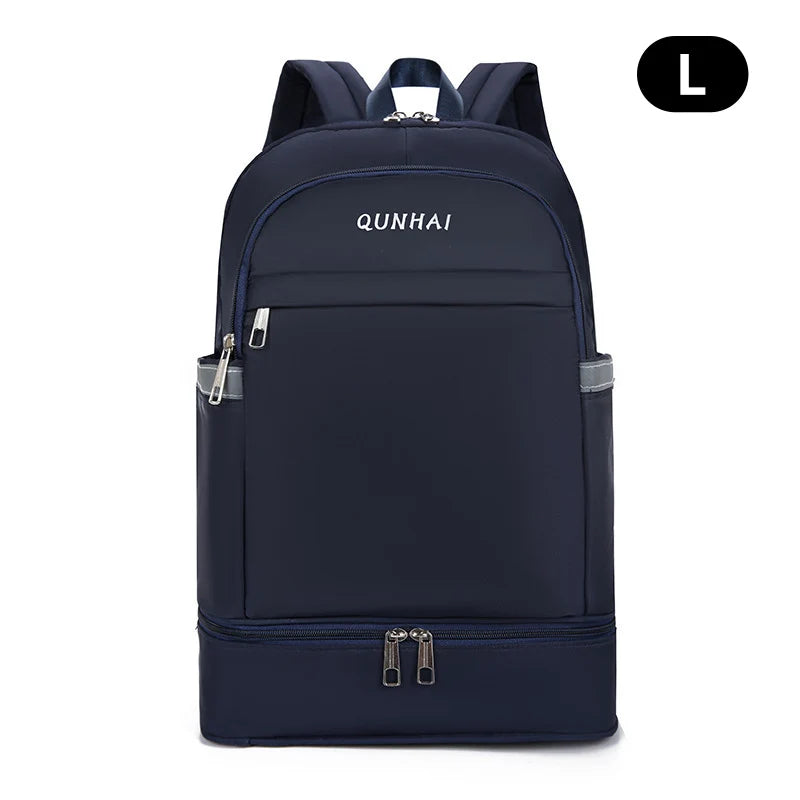 Waterproof oxford nylon gym backpack with shoes pocket and dry wet separation - product image