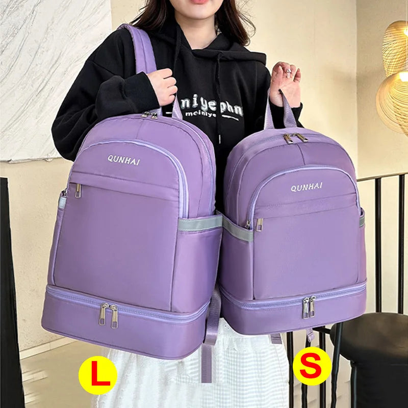 Waterproof oxford nylon gym backpack with shoes pocket and dry wet separation - product image