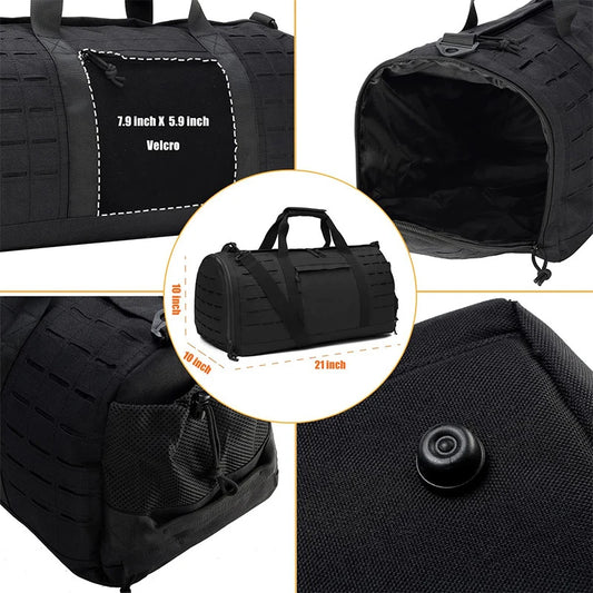 Waterproof tactical gym duffel bag with molle system and shoe compartment - product image