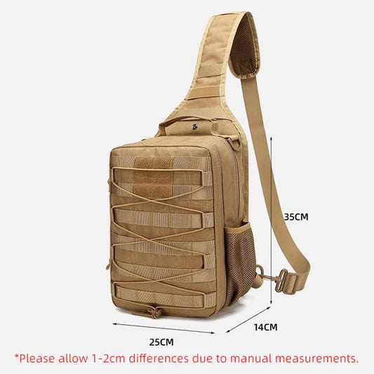 Waterproof tactical sling shoulder bag with molle system for camping hiking - product image