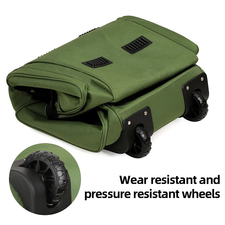 Wheeled nylon duffel bag large capacity rolling multipurpose travel backpack - product image