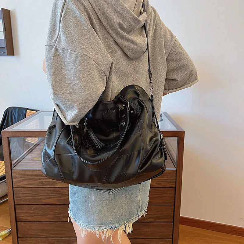 Women tote bag large capacity pu shoulder crossbody handbag outdoor travel gym - product image