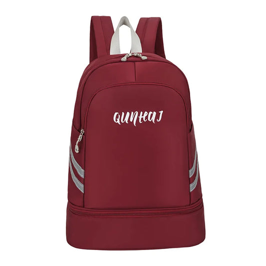 Women’s gym backpack with shoes pocket dry wet separation drawstring nylon - product image